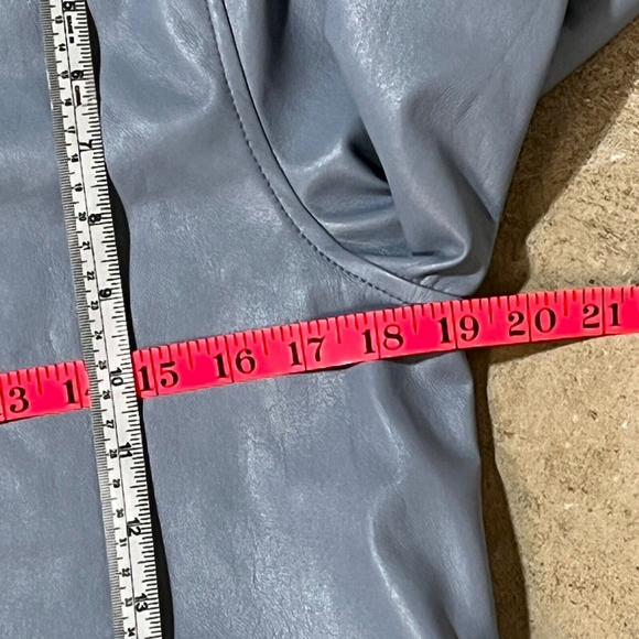 Wilfred Caroline Dress Women's Medium Button Down Blue Belted Vegan Leather - Picture 12 of 15